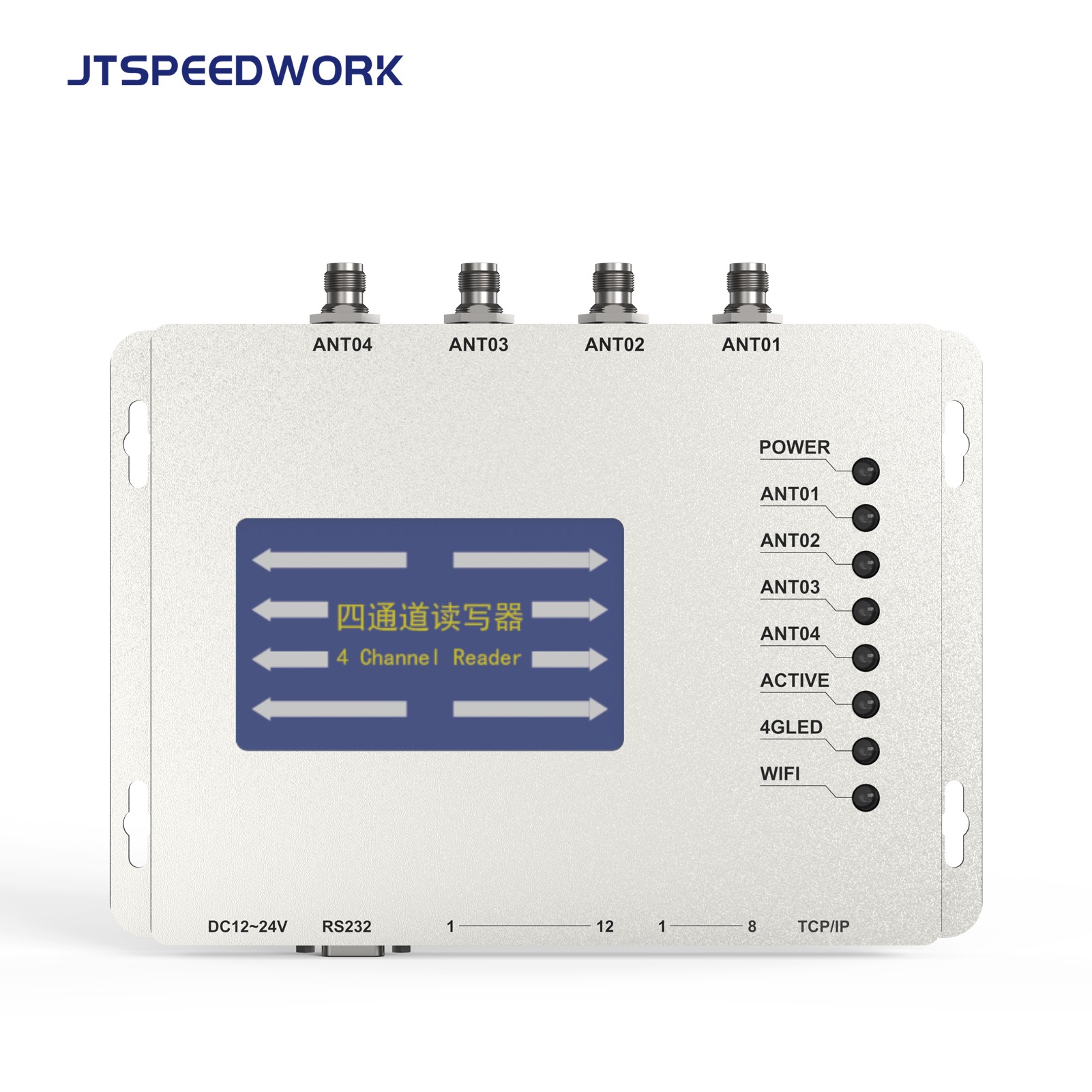 JT-928 Pembaca RFID UHF Tetap 2/4 Port ISO18000-6C TM200 | Mendukung Chip Impinj E710