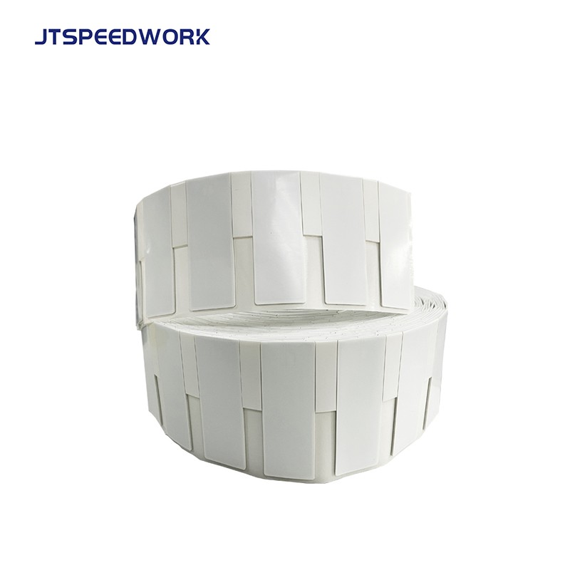 JT-K8025 80*25*1.26mm 860-960Mhz UHF Label RFID Fleksibel Dapat Dicetak Pada Logam Impinj Monza R6-P