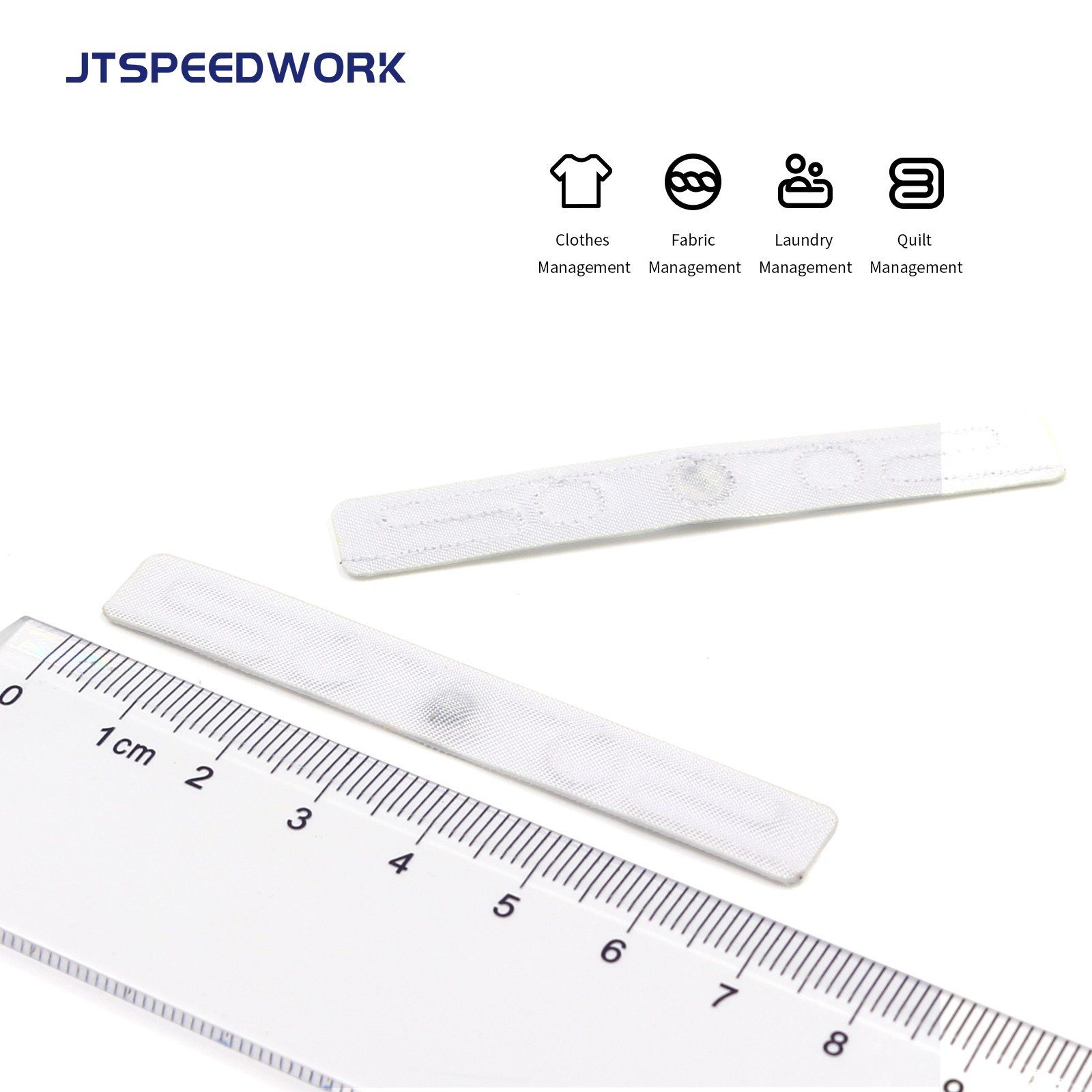 JT-F7010 70*10mm 860-960Mhz UHF Tag RFID untuk Pencucian Kain dan Tekstil