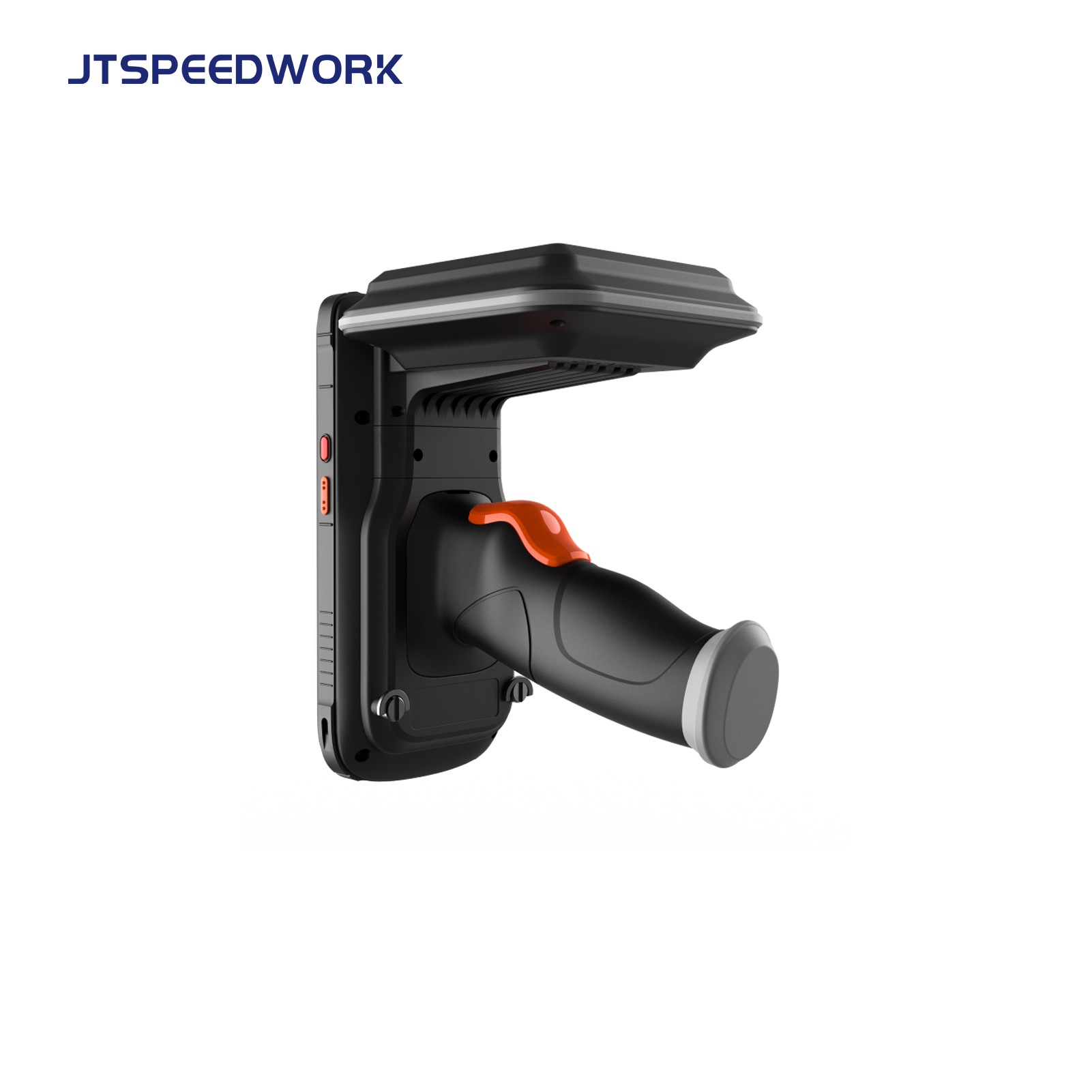 JT-973 Android 10.0 UHF RFID Handheld Reader Jarak Jauh Impinj E710 IP65 NFC Pemindai Kode Batang 2D