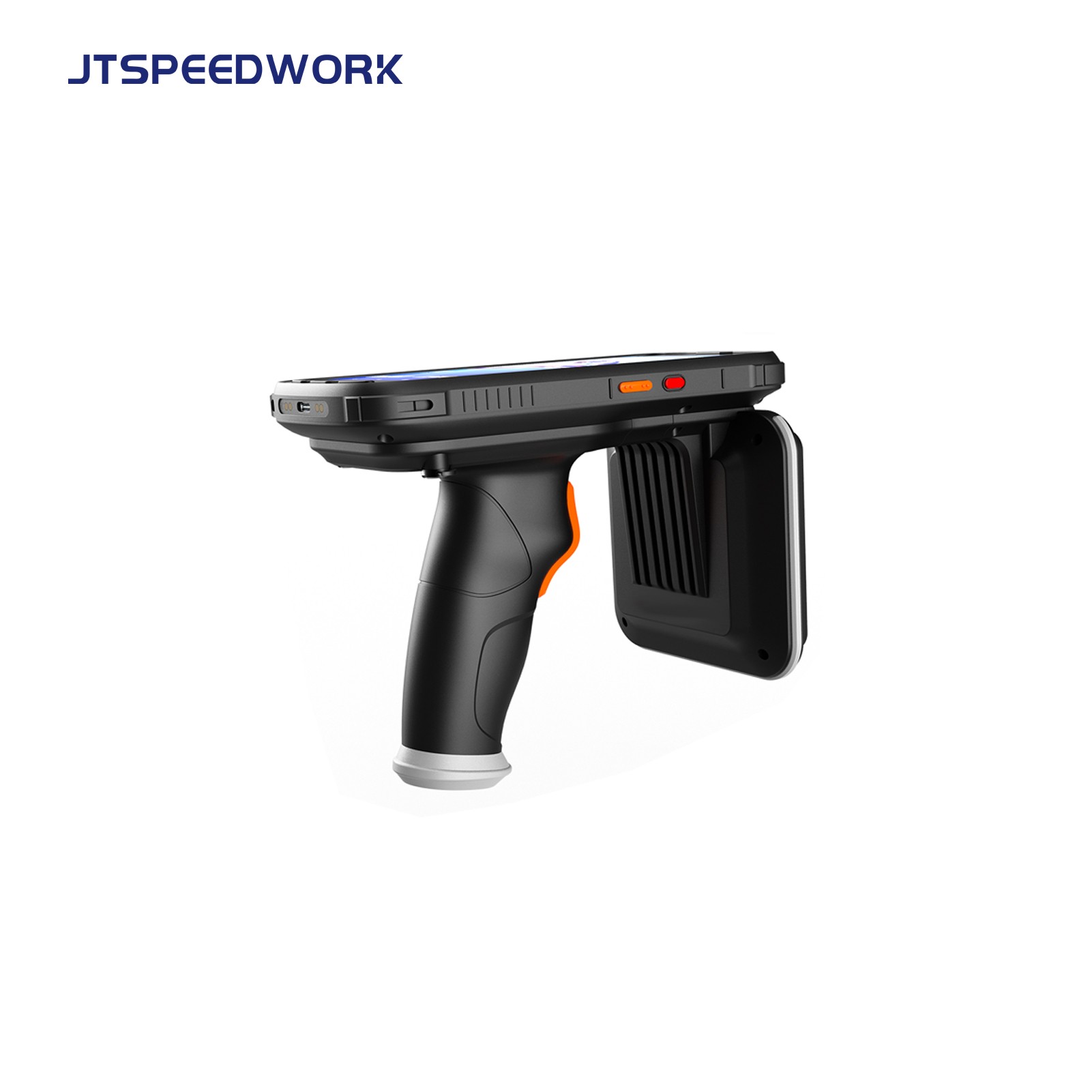 JT-973 Android 10.0 UHF RFID Handheld Reader Jarak Jauh Impinj E710 IP65 NFC Pemindai Kode Batang 2D