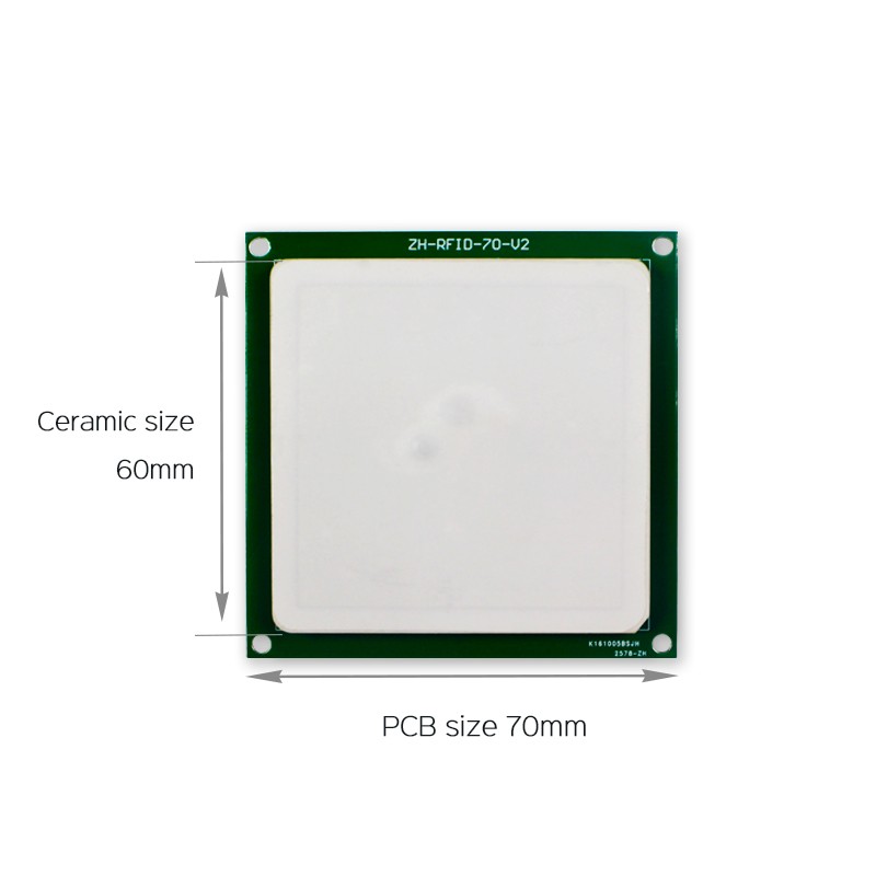 Antena Keramik RFID UHF JT-T0060 4dBi 860-960MHz RHCP Polarisasi Melingkar Konektor yang Dapat Disesuaikan