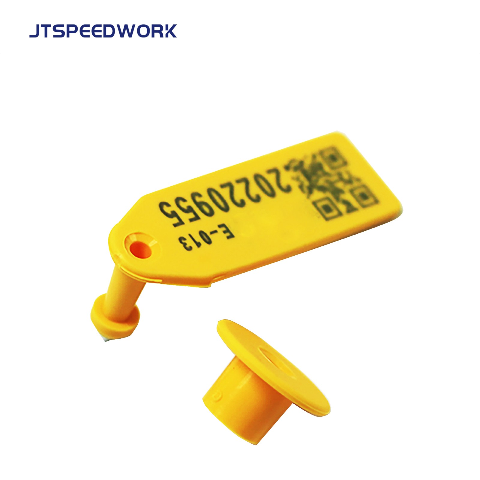 JT-E013 52.2*18.6mm UHF RFID Tag Telinga Hewan Domba Kambing Untuk Manajemen Ternak