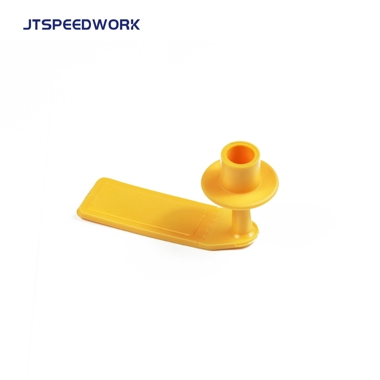 JT-E013 52.2*18.6mm UHF RFID Tag Telinga Hewan Domba Kambing Untuk Manajemen Ternak