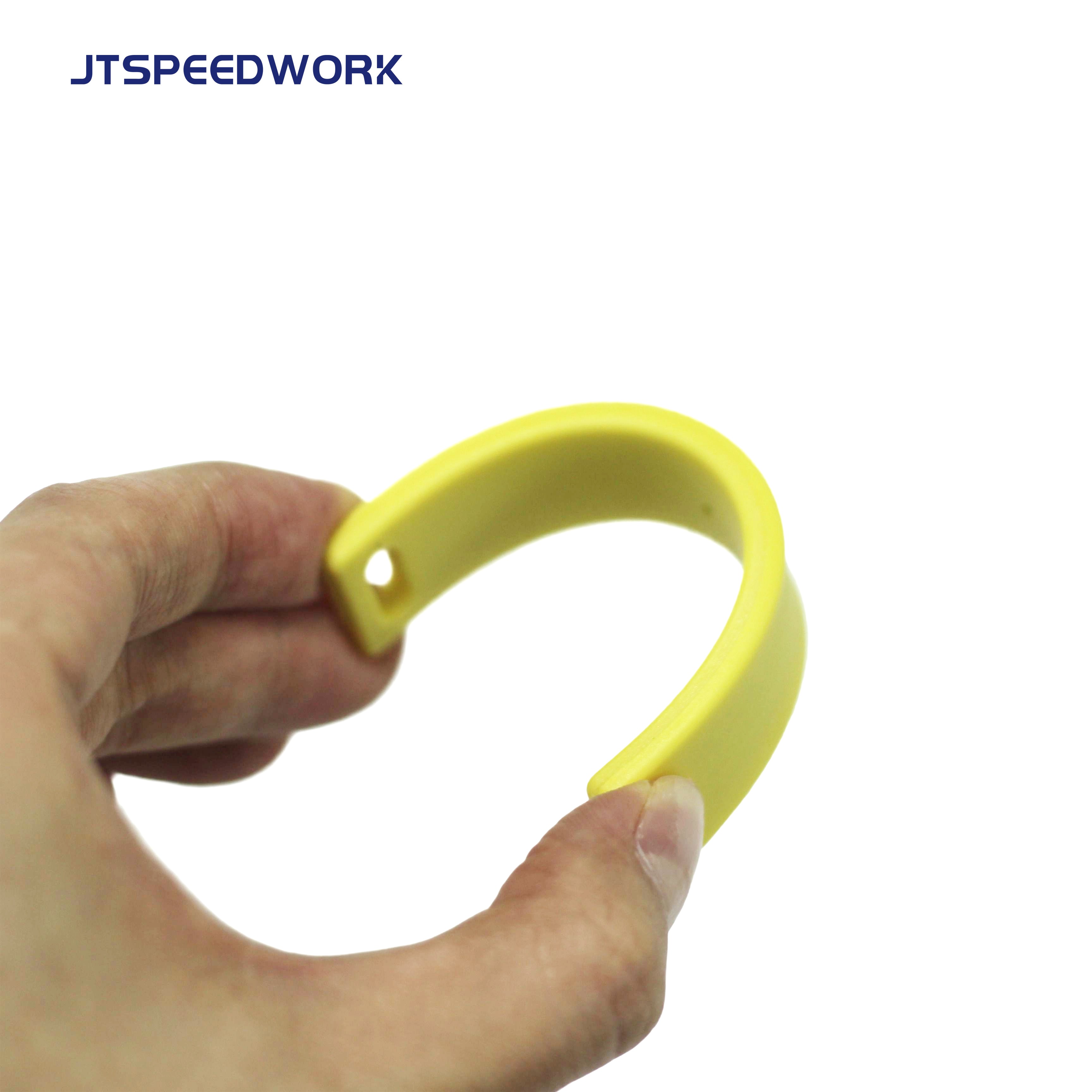 JT-K9018 90*18*4mm TPU UHF RFID Impinj Monza R6 Tag Anti-logam Fleksibel