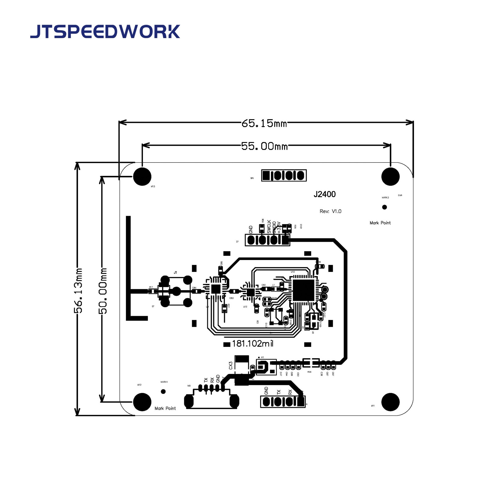 Modul RFID Aktif JT-2400 2,45GHz