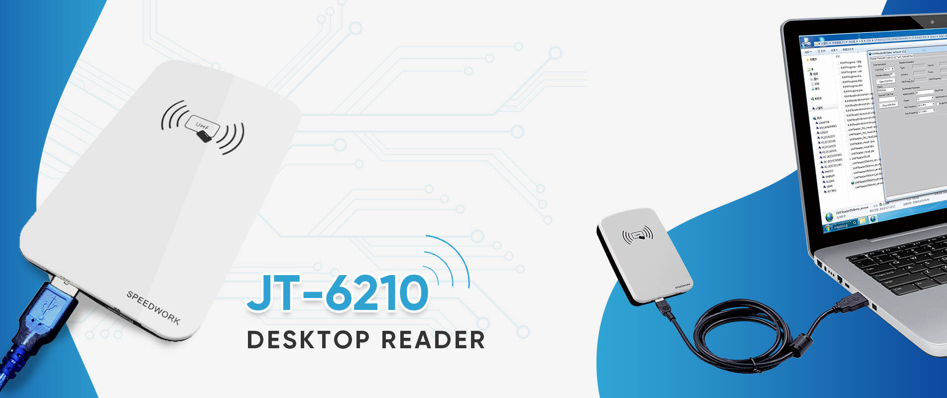 Pembaca dan Penulis RFID UHF Desktop USB